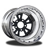CSF856P1P-01B Torx Black Single-Beadlock Rear Wheel [Size: 15" x 12"] Black Anodized w/ Polished Barrel - image 1