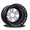 CSD653B2E-01P Torx Polished Double-Beadlock Rear Wheel [Size: 15" x 10"] Polished w/ Black Barrel - image 1
