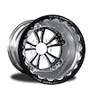 CSD652P2E-01E Torx Eclipse Double-Beadlock Rear Wheel [Size: 15" x 10"] Black Anodized w/ Machined Accents & Polished Barrel - image 1