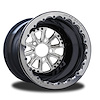 CSF401B1P-02P Exile Polished Single-Beadlock Rear Wheel [Size: 15" x 12"] Polished w/ Black Barrel - image 1