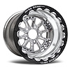 CSE406P1E-03P Hammer Polished Single-Beadlock Rear Wheel [Size: 15" x 11"] Polished w/ Polished Barrel - image 1