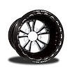 CSD555B1E-01E Torx Eclipse Single-Beadlock Rear Wheel [Size: 15" x 10"] Black Anodized w/ Machined Accents & Black Barrel - image 1