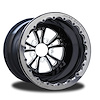 CSC555B1P-01E Torx Eclipse Single-Beadlock Rear Wheel [Size: 15" x 9"] Black Anodized w/ Machined Accents & Black Barrel - image 1