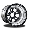 CSF401P2E-01B Torx Black Double-Beadlock Rear Wheel [Size: 15" x 12"] Black Anodized w/ Polished Barrel - image 1