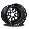 CSL401B2E-02B Exile Black Double-Beadlock Rear Wheel [Size: 16" x 15"] Black Anodized w/ Black Barrel - image 1