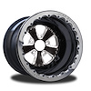CSA555B1P-10E Retro Eclipse Single-Beadlock Rear Wheel [Size: 15" x 8"] Black Anodized w/ Machined Accents & Black Barrel - image 1