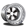 CSD756P1P-10E Retro Eclipse Single-Beadlock Rear Wheel [Size: 15" x 10"] Black Anodized w/ Machined Accents & Polished Barrel - image 1