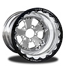 CSE753P1E-10P Retro Polished Single-Beadlock Rear Wheel [Size: 15" x 11"] Polished w/ Polished Barrel - image 1