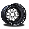 CSC401B2E-14E Impulse Eclipse Double-Beadlock Rear Wheel [Size: 15" x 9"] Black Anodized w/ Machined Accents & Black Barrel - image 1
