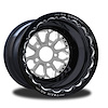 CSD655B2E-14P impulse Polished Double-Beadlock Rear Wheel [Size: 15" x 10"] Polished w/ Black Barrel - image 1
