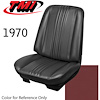 43-82200-3048 RED - CHEVELLE 1970 COUPE OR CONVERTIBLE STANDARD FRONT BUCKET SEAT UPHOLSTERY 1 PAIR - image 1