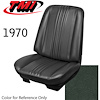 43-82200-3606 DARK GREEN - CHEVELLE 1970 COUPE OR CONVERTIBLE STANDARD FRONT BUCKET SEAT UPHOLSTERY 1 PAIR - image 1