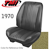 43-82800-3025 GOLD - CHEVELLE 1970 COUPE OR CONVERTIBLE SPORT SEAT FRONT BUCKETS 1 PAIR - image 1