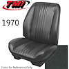43-82800-3606 DARK GREEN - CHEVELLE 1970 COUPE OR CONVERTIBLE SPORT SEAT FRONT BUCKETS 1 PAIR - image 1