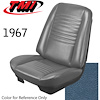 43-82207-2309 BRIGHT BLUE - CHEVELLE 1967 COUPE OR CONVERTIBLE STANDARD FRONT BUCKET SEAT UPHOLSTERY 1 PAIR - image 1