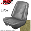 43-82207-3025 GOLD - CHEVELLE 1967 COUPE OR CONVERTIBLE STANDARD FRONT BUCKET SEAT UPHOLSTERY 1 PAIR - image 1