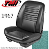 43-82807-3046 LIGHT AQUA - CHEVELLE 1967 COUPE OR CONVERTIBLE SPORT SEAT FRONT BUCKETS 1 PAIR - image 1
