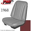 43-82208-3048 RED - CHEVELLE 1968 COUPE OR CONVERTIBLE STANDARD FRONT BUCKET SEAT UPHOLSTERY 1 PAIR - image 1