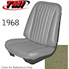 43-82208-3307 WILLOW GOLD - CHEVELLE 1968 COUPE OR CONVERTIBLE STANDARD FRONT BUCKET SEAT UPHOLSTERY 1 PAIR - image 1