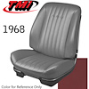 43-82808-3048 RED - CHEVELLE 1968 COUPE OR CONVERTIBLE SPORT SEAT FRONT BUCKETS 1 PAIR - image 1