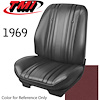 43-82809-3597 RED - CHEVELLE 1969 COUPE OR CONVERTIBLE SPORT SEAT FRONT BUCKETS 1 PAIR - image 1