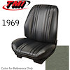 43-82809-3603 LIGHT GREEN - CHEVELLE 1969 COUPE OR CONVERTIBLE SPORT SEAT FRONT BUCKETS 1 PAIR - image 1