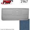 10-80207-2309 BRITE BLUE - 1967 CAMARO STANDARD DOOR PANELS BASIC SILVER SERIES - image 1