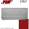10-80207-3048 RED - 1967 CAMARO STANDARD DOOR PANELS BASIC SILVER SERIES - image 1