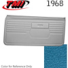 10-80208-3297 MEDIUM BLUE METALLIC - 1968 CAMARO STANDARD DOOR PANELS BASIC SILVER SERIES - image 1