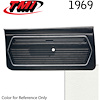 10-80209-2305 IVORY/BRIGHT WHITE - 1969 CAMARO STANDARD DOOR PANELS BASIC SILVER SERIES - image 1