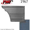 10-8027-2302 LIGHT BLUE METALLIC - 1967 CAMARO COUPE STANDARD REAR QUARTER TRIM PANELS BASIC SILVER SERIES - image 1
