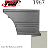 10-8027-3047 PARCHMENT/OFF WHITE - 1967 CAMARO COUPE STANDARD REAR QUARTER TRIM PANELS BASIC SILVER SERIES - image 1