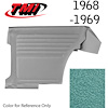 10-8028-3046 TURQUOISE METALLIC - 1968 CAMARO COUPE STANDARD REAR QUARTER TRIM PANELS BASIC SILVER SERIES - image 1