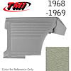 10-8028-3295 PARRCHMENT PEARL METALLIC - 1968 CAMARO COUPE STANDARD REAR QUARTER TRIM PANELS BASIC SILVER SERIES - image 1