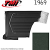 10-8029-3606 DARK GREEN - 1969 CAMARO COUPE STANDARD REAR QUARTER TRIM PANELS BASIC SILVER SERIES - image 1