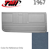 10-80307-2302 LIGHT BLUE METALLIC - 1967 CAMARO STANDARD DOOR PANELS OE GOLD SERIES W/ORIGINAL STYLE BEVELED PLEATS - image 1