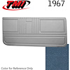 10-80307-2309 BRITE BLUE - 1967 CAMARO STANDARD DOOR PANELS OE GOLD SERIES W/ORIGINAL STYLE BEVELED PLEATS - image 1