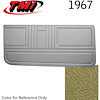 10-80307-3025 GRANADA GOLD - 1967 CAMARO STANDARD DOOR PANELS OE GOLD SERIES W/ORIGINAL STYLE BEVELED PLEATS - image 1