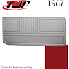 10-80307-3048 RED - 1967 CAMARO STANDARD DOOR PANELS OE GOLD SERIES W/ORIGINAL STYLE BEVELED PLEATS - image 1