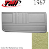 10-80307-3049 LIGHT YELLOW METALLIC - 1967 CAMARO STANDARD DOOR PANELS OE GOLD SERIES W/ORIGINAL STYLE BEVELED PLEATS - image 1
