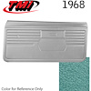 10-80308-3046 TURQUOISE METALLIC - 1968 CAMARO STANDARD DOOR PANELS OE GOLD SERIES W/ORIGINAL STYLE BEVELED PLEATS - image 1