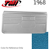 10-80308-3297 MEDIUM BLUE METALLIC - 1968 CAMARO STANDARD DOOR PANELS OE GOLD SERIES W/ORIGINAL STYLE BEVELED PLEATS - image 1