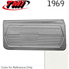 10-80309-2305 IVORY/BRIGHT WHITE - 1969 CAMARO STANDARD DOOR PANELS OE GOLD SERIES W/ORIGINAL STYLE BEVELED PLEATS - image 1