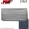 10-80309-3598 DARK BLUE - 1969 CAMARO STANDARD DOOR PANELS OE GOLD SERIES W/ORIGINAL STYLE BEVELED PLEATS - image 1