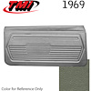 10-80309-3603 MEDIUM GREEN - 1969 CAMARO STANDARD DOOR PANELS OE GOLD SERIES W/ORIGINAL STYLE BEVELED PLEATS - image 1