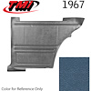10-8037-2309 BRITE BLUE - 1967 CAMARO COUPE STANDARD REAR QUARTER TRIM PANELS OE GOLD SERIES - image 1