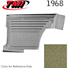 10-8038-3307 IVY/GREEN GOLD - 1968 CAMARO COUPE STANDARD REAR QUARTER TRIM PANELS OE GOLD SERIES - image 1