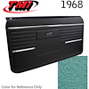 10-80408-3046 TURQUOISE METALLIC - 1968 CAMARO STANDARD DOOR PANELS OE CONCOURS SERIES PRE-ASSEMBLED COMPLETE - image 1