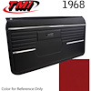 10-80408-3048 RED - 1968 CAMARO STANDARD DOOR PANELS OE CONCOURS SERIES PRE-ASSEMBLED COMPLETE - image 1