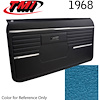 10-80408-3297 MEDIUM BLUE METALLIC - 1968 CAMARO STANDARD DOOR PANELS OE CONCOURS SERIES PRE-ASSEMBLED COMPLETE - image 1